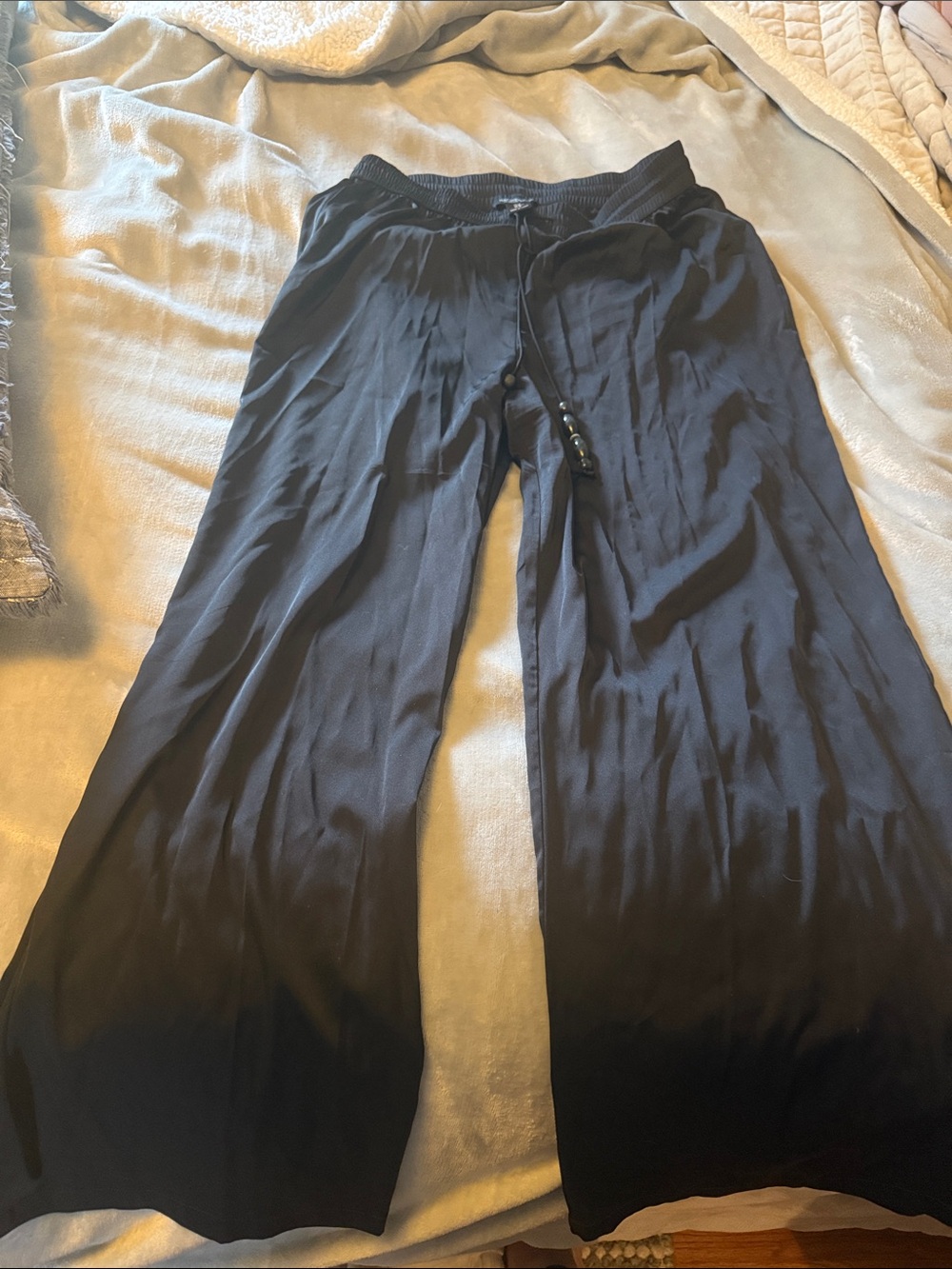 Rachel Zoe Black Wide-Leg Drawstring Pants